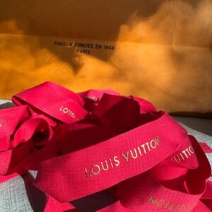Louis Vuitton Red Ribbon with Golden writting